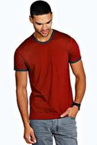 Boohoo Crew Neck T Shirt With Contrast Neck & Cuff