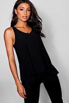 Boohoo Ruffle Back Chiffon Vest