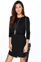 Boohoo Lilly Double Layer Long Sleeve Shift Dress