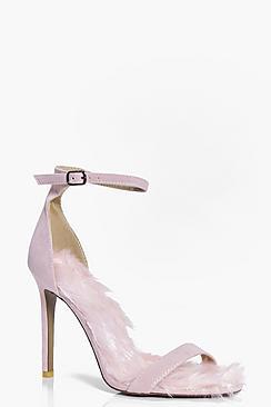 Boohoo Darcy Faux Fur Lined Two Part Heels