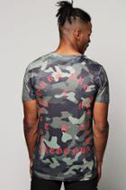 Boohoo Camo T-shirt With Back Print Red