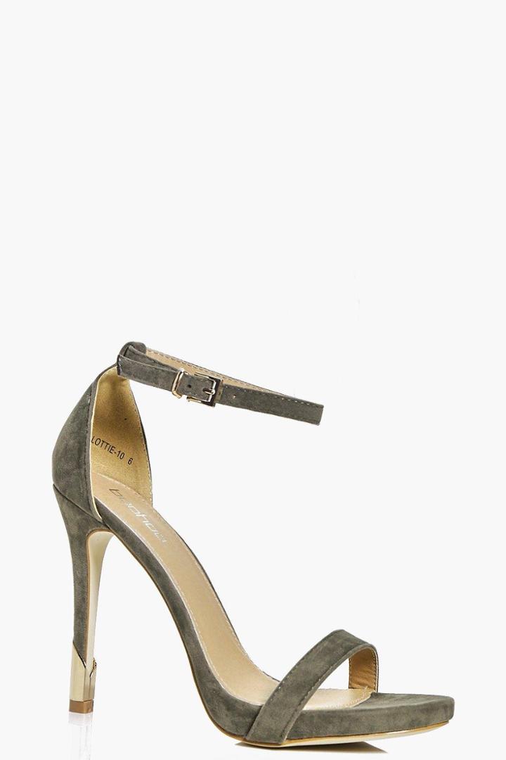 Boohoo Angel Metal Tip Platform Two Part Khaki