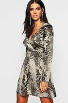 Boohoo Blazer Utility Pocket Leopard Dress
