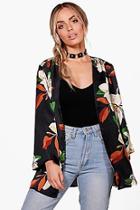 Boohoo Yasmin Woven Floral Silky Kimono