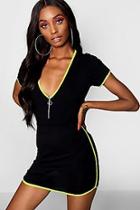 Boohoo Megan Neon Binding Mini Skirt