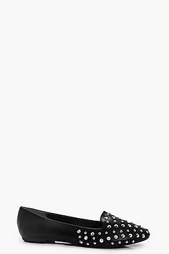 Boohoo Gia Studded Slipper Ballets