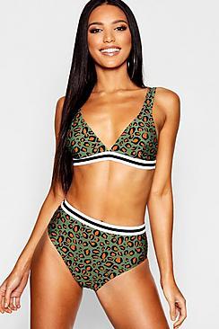 Boohoo Mix & Match Animal Elastic Trim Top