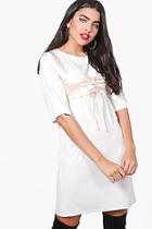 Boohoo Lola Corset 2 In 1 T-shirt Dress