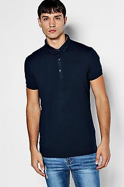 Boohoo Slim Stretch Textured Polo