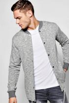 Boohoo Space Dye Bomber With Drawcord Hem Grey
