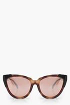 Boohoo Amy Oversize Tortoiseshell Cat Eye Sunglasses