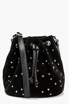 Boohoo Kirsten Multi Stud Duffle Cross Body Bag