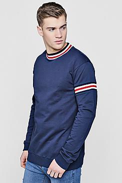 Boohoo Sweater With Sports Rib