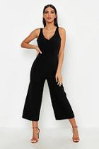 Boohoo Woven Covered Button Jumpsuit
