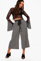 Boohoo Adelaide Striped Culottes Black