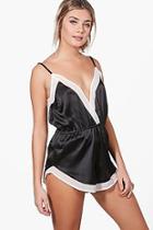 Boohoo Millie Mono Satin Playsuit