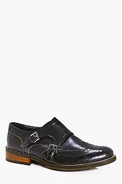 Boohoo Double Buckle Smart Brogue Shoes