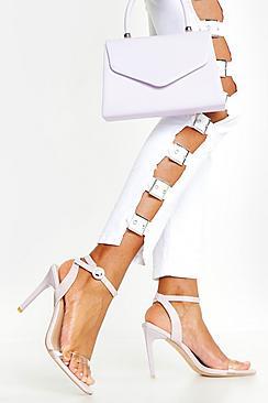 Boohoo Clear Strap Stiletto Heel 2 Parts