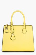 Boohoo Lily Structured Tote Day Bag Yellow