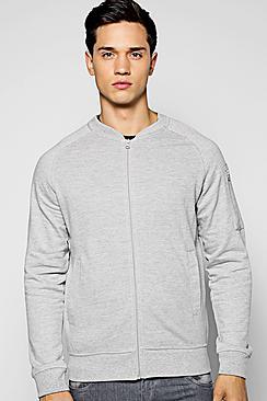 Boohoo Ribbed Jersey Ma1 Bomber