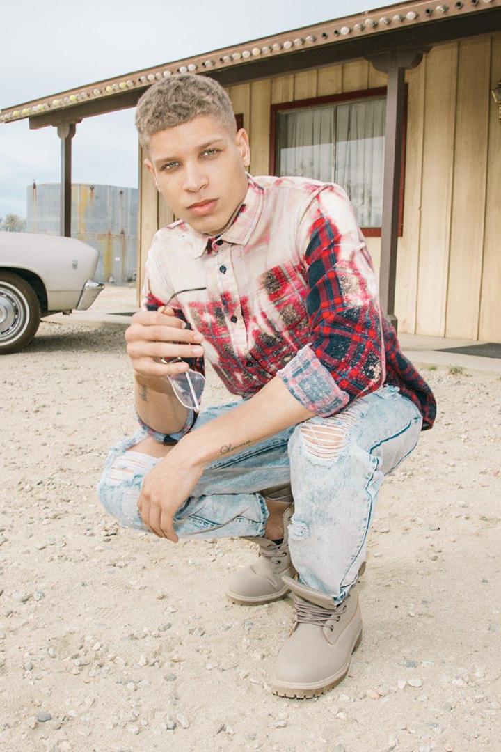 Boohoo Long Sleeve Bleach Flannel Shirt Red