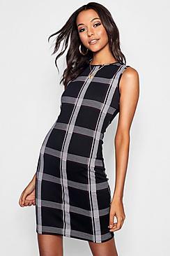 Boohoo Tall Check Mini Dress