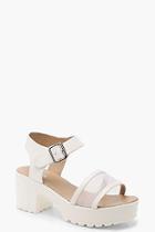 Boohoo Amy Mesh Detail Two Part Cleated Sandals