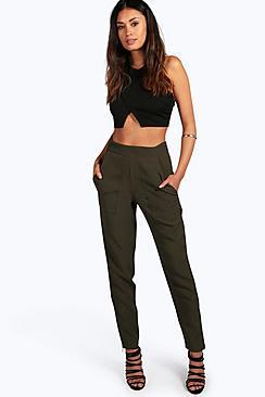 Boohoo Yasmin Zip Side Pocket Detail Tailored Trousers