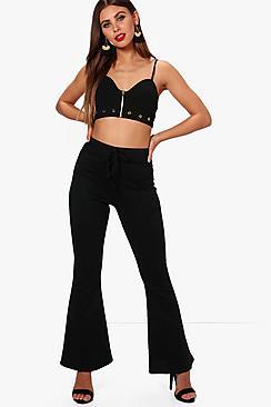 Boohoo Petite Laura High Waisted Wide Leg Jogger