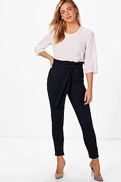 Boohoo Shannon Tie Waist Trouser
