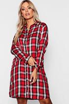 Boohoo Plus Tartan Check Shirt Dress