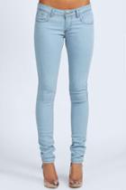 Boohoo Petite Clare Wow Bleach Super Skinny Jeans Blue