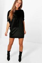 Boohoo Petite Rachel Ruched Sleeve Shift Dress