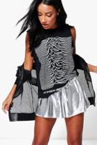 Boohoo Jennifer Joy Division Band Sleeveless Tee Black