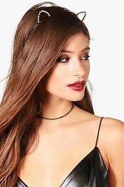 Boohoo Lily Cat Ears And Choker Set