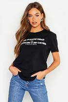 Boohoo Recycled & Re-loved 'no Plastic Head' Printed Tee