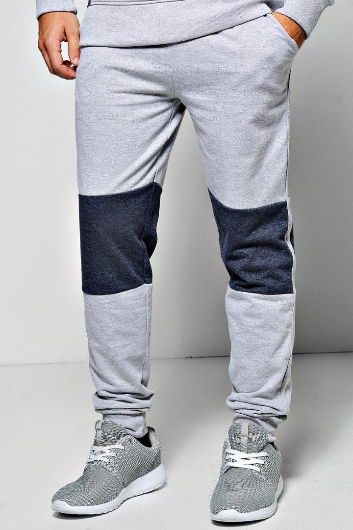 Boohoo Skinny Fit Two Tone Marl Joggers Grey