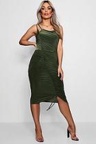 Boohoo Plus Triple Strap Ruched Midi Dress