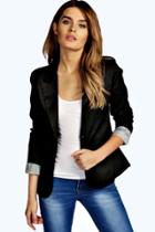 Boohoo Jade Colour Block Blazer Black