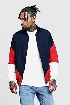 Boohoo Colour Block Zip Through Bomber Jacket