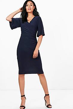 Boohoo Eloise Gathered Waist Midi Dress