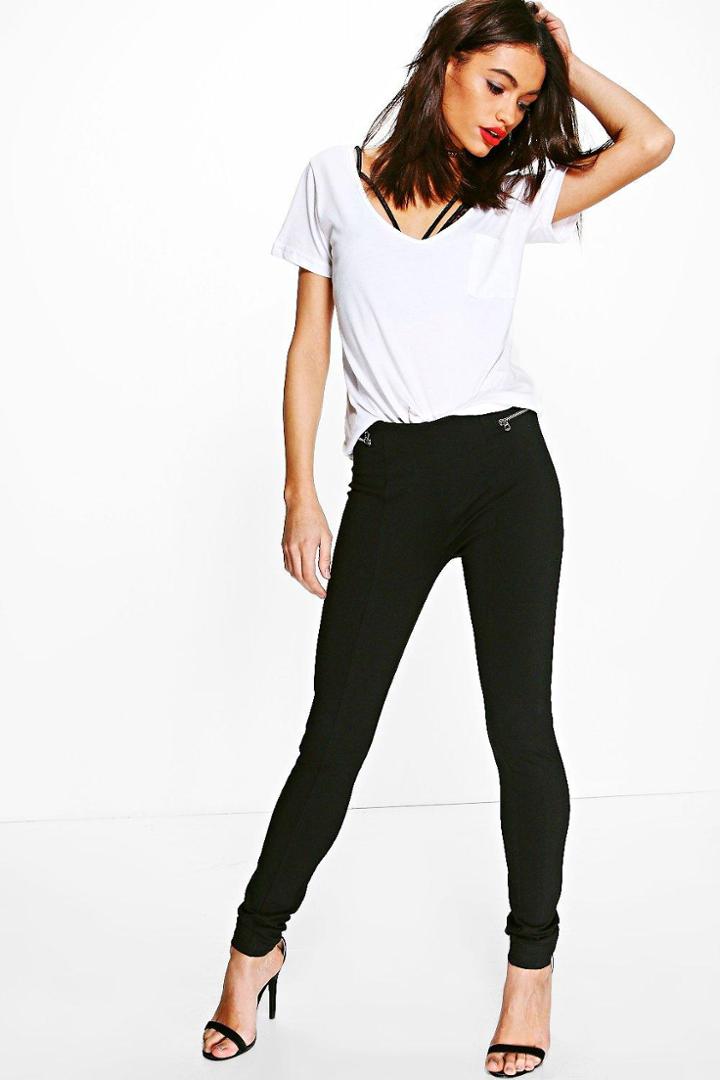 Boohoo Kate Skinny Trousers Black