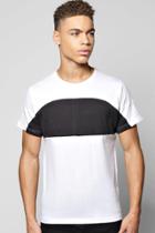 Boohoo Panel T Shirt With Zip Detail White