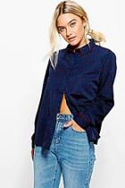 Boohoo Annabelle Bird Print Shirt