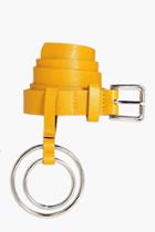 Boohoo Lexi Double Circle Ring Detail Belt Mustard