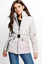Boohoo Vanessa Belted Quilted Jacket