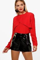Boohoo Evelyn Wrap Front Floaty Woven Top