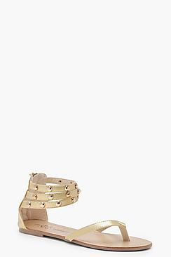 Boohoo Olivia Multi Strap Studded Sandals