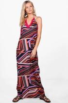Boohoo Lisa Tassle Trim Maxi Dress Multi