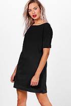 Boohoo Roll Back Ponte Shift Dress
